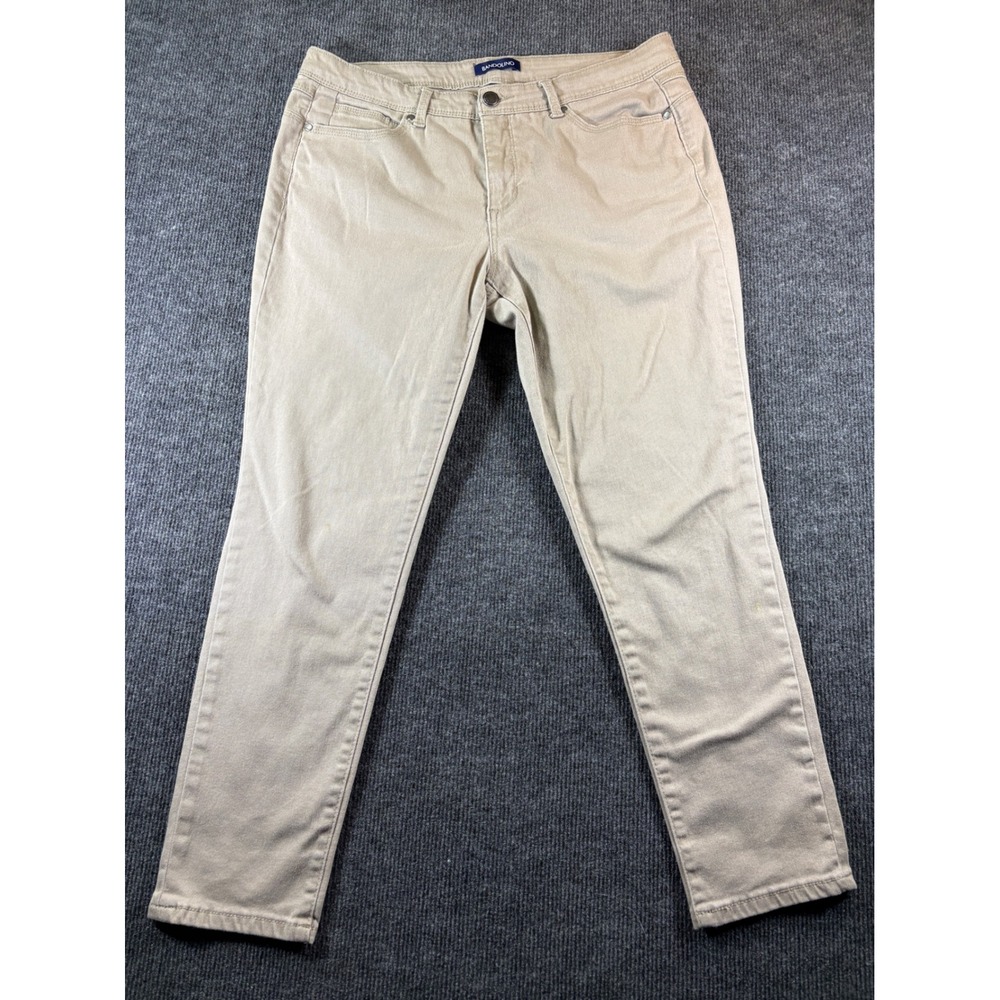 Bandolino Lisbeth Ankle Pants Womens 14P Tan Khaki Stretch Slim Leg Trousers